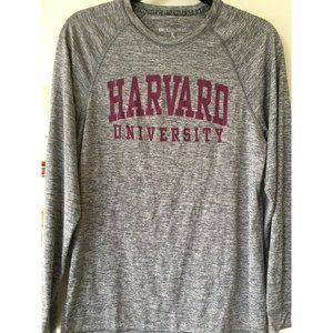 HARVARD UNIVERSITY Long Sleeve Shirt By Holloway 100% Polyester  S Heather Gray